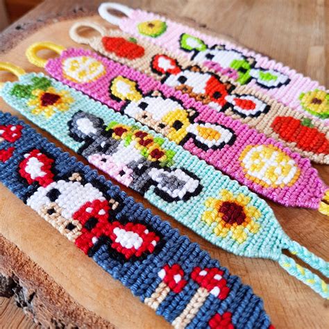 Use thicker thread or even yarn for a chunkier. . Cow friendship bracelet pattern